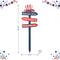 Glitzhome® 36" Directional Patriotic Top Hat Stake
